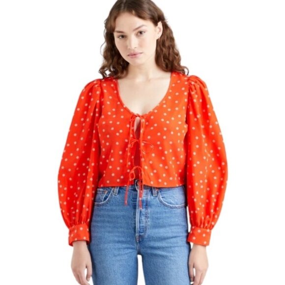 Levi’s Fawn Tie Blouse - Picture 1 of 9
